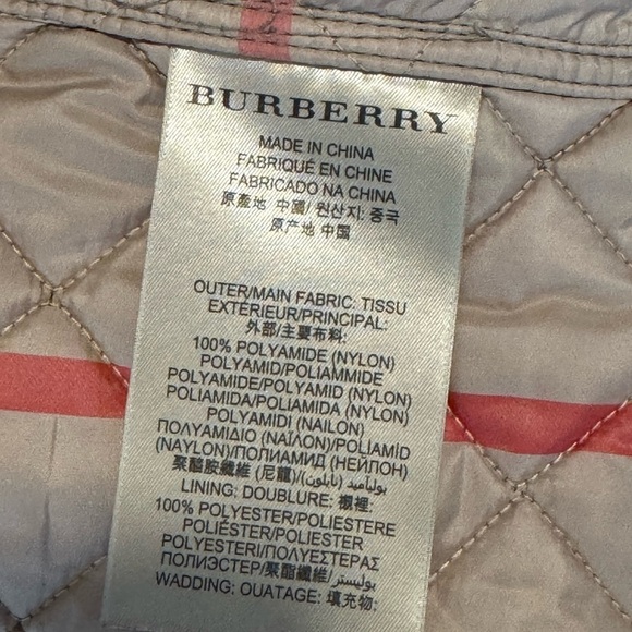 BURBERRY BRIT Diamond Quilted Olive Green Nova Check Lined Jacket Small VGUC - Picture 4 of 6